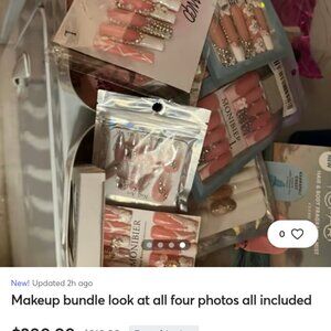 Huge lashes nails lipglosses bundle